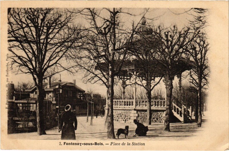 Carte postale ancienne Fontenay-Sous-Bois Place de la Station France à Fontenay-sous-Bois