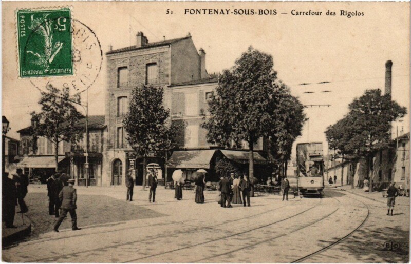 Carte postale ancienne Fontenay-Sous-Bois Carrefour des Rigolos France à Fontenay-sous-Bois