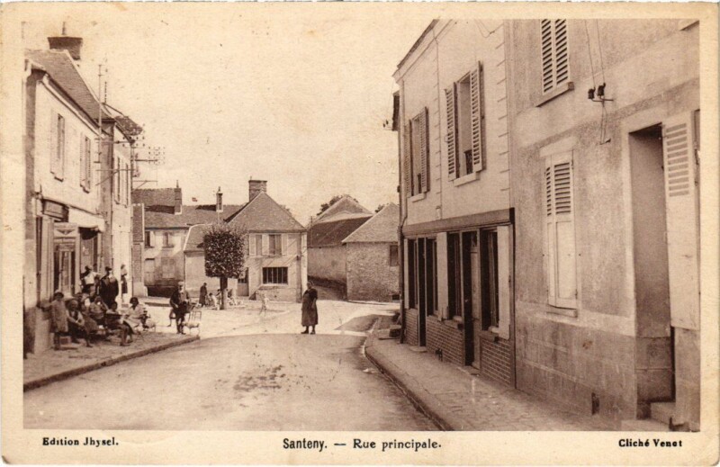Carte postale ancienne Santeny Rue principale France à Santeny