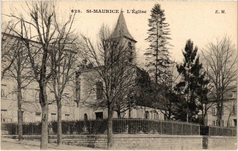 Carte postale ancienne Saint-Maurice L'Eglise France à Saint-Maurice