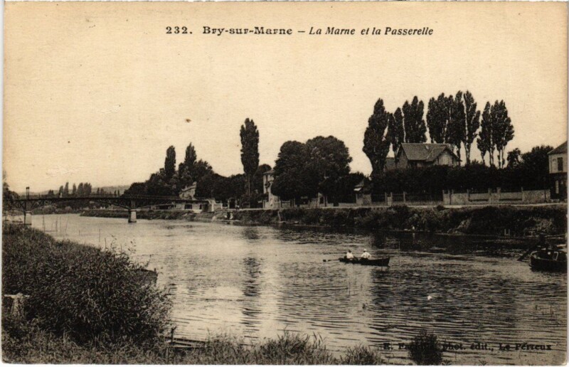 Carte postale ancienne Bry sur Marne La Mare et la Passerelle France à Bry-sur-Marne