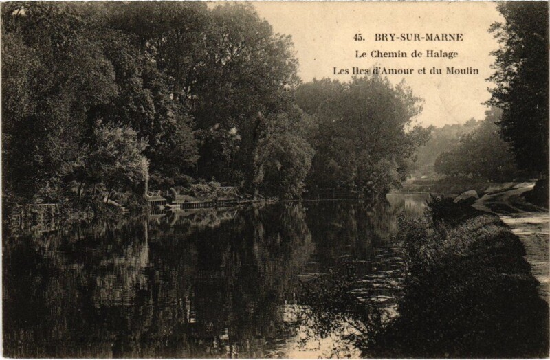 Carte postale ancienne Bry sur Marne Le Chemin de Halage France à Bry-sur-Marne