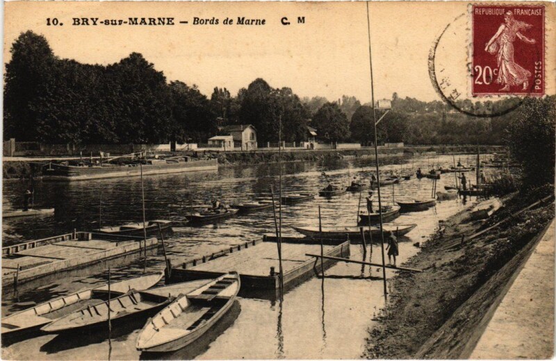 Carte postale ancienne Bry sur Marne Bords de Marne France à Bry-sur-Marne