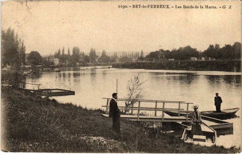 Carte postale ancienne Bry sur Marne Les bords de la Marne France à Bry-sur-Marne