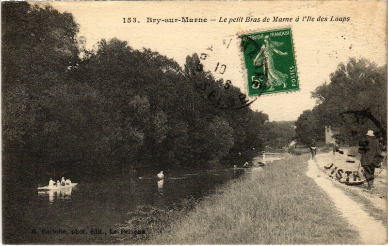 Carte postale ancienne Bry sur Marne Le petit Bras de Marne France à Bry-sur-Marne