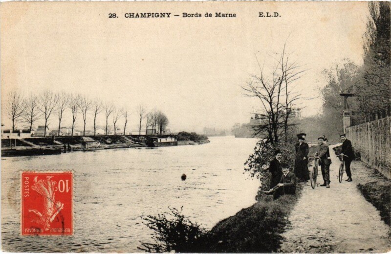 Carte postale ancienne Champigny Bords de Marne France