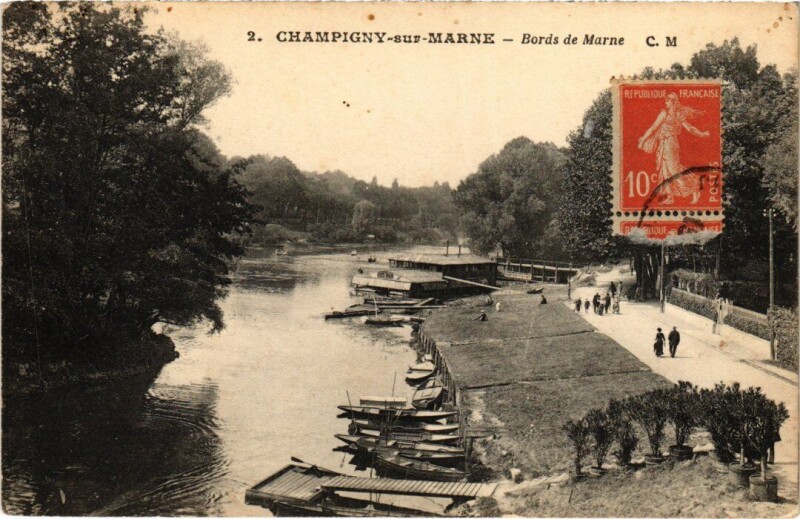Carte postale ancienne Champigny Bords de Marne France