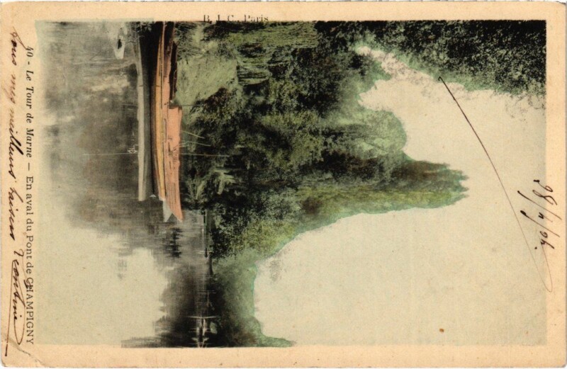Carte postale ancienne Champigny En aval du Pont France