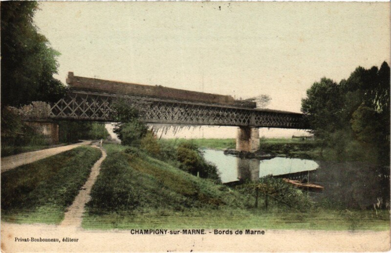 Carte postale ancienne Champigny Bords de Marne France