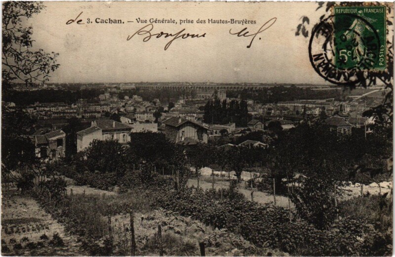 Carte postale ancienne Cachan Vue Generale prise des Hautes-Bruyeres France à Cachan