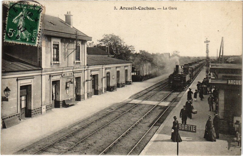 Carte postale ancienne Arcueil-Cachan La Gare France à Arcueil
