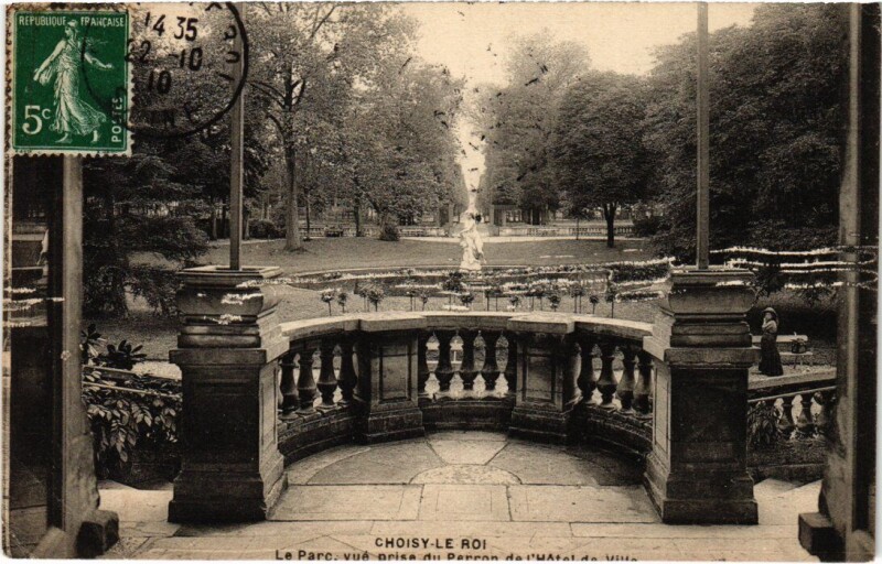 Carte postale ancienne Choisy-Le-Roi Le Parc France à Choisy-le-Roi