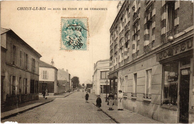Carte postale ancienne Choisy-Le-Roi Rues de Vitry et de Demanieux France à Choisy-le-Roi