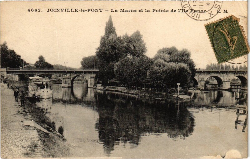 Carte postale ancienne Joinville-le-Pont La Marne et la Pointe de l'Ile Fanac France à Joinville-le-Pont
