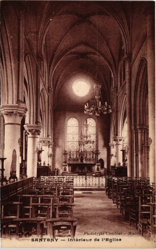 Carte postale ancienne Santeny Interieur de l'Eglise France à Santeny