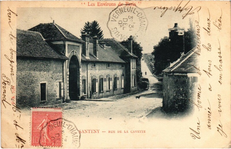 Carte postale ancienne Santeny Rue de La Cavette France à Santeny