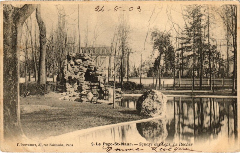 Carte postale ancienne Saint-Maur Square des Lacs, Le Rocher France