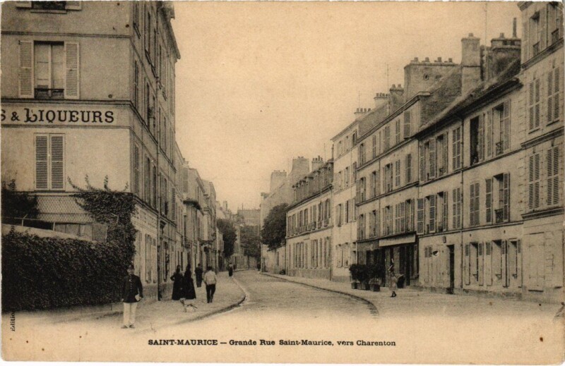 Carte postale ancienne Saint-Maurice Grande Rue Saint Maurice France à Saint-Maurice