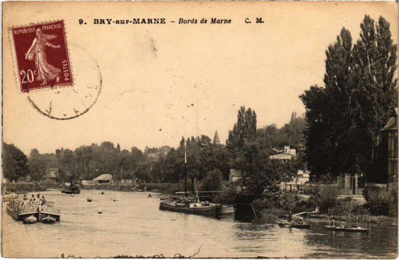 Carte postale ancienne Bry sur Marne Bords de Marne France à Bry-sur-Marne