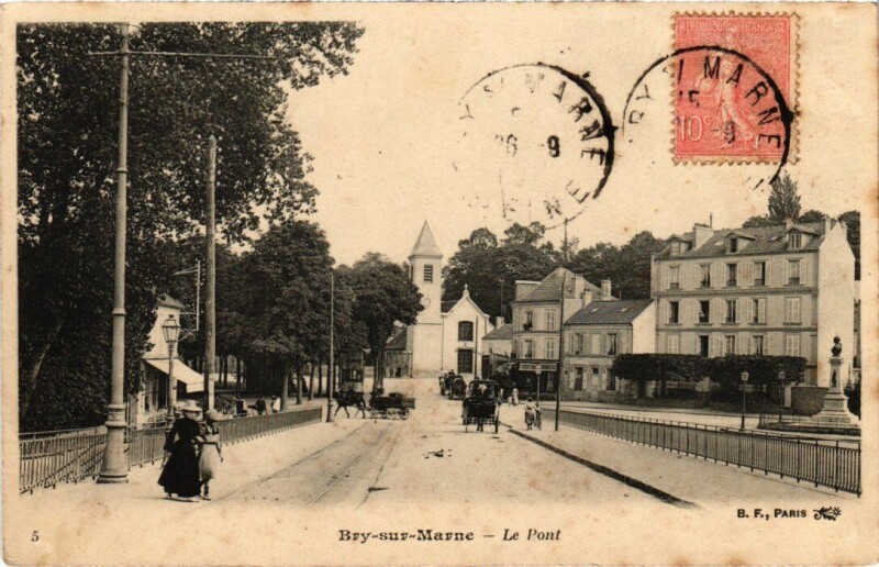 Carte postale ancienne Bry sur Marne Le Pont France à Bry-sur-Marne