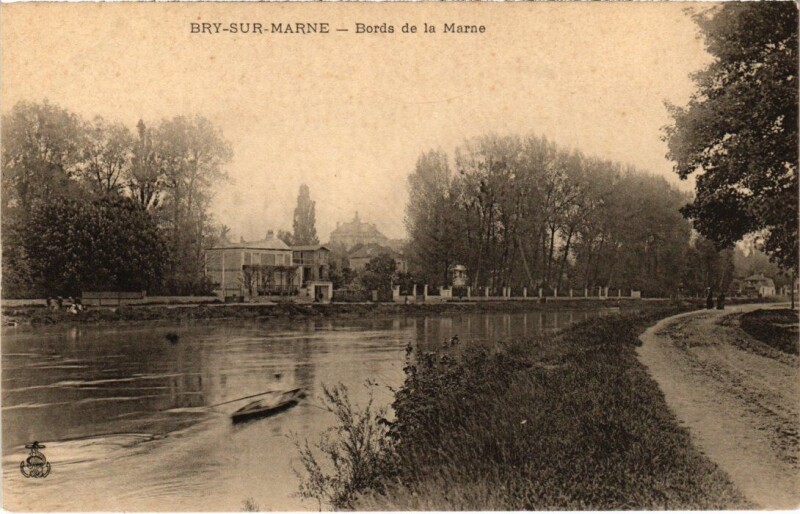 Carte postale ancienne Bry sur Marne Bords de la Marne France à Bry-sur-Marne