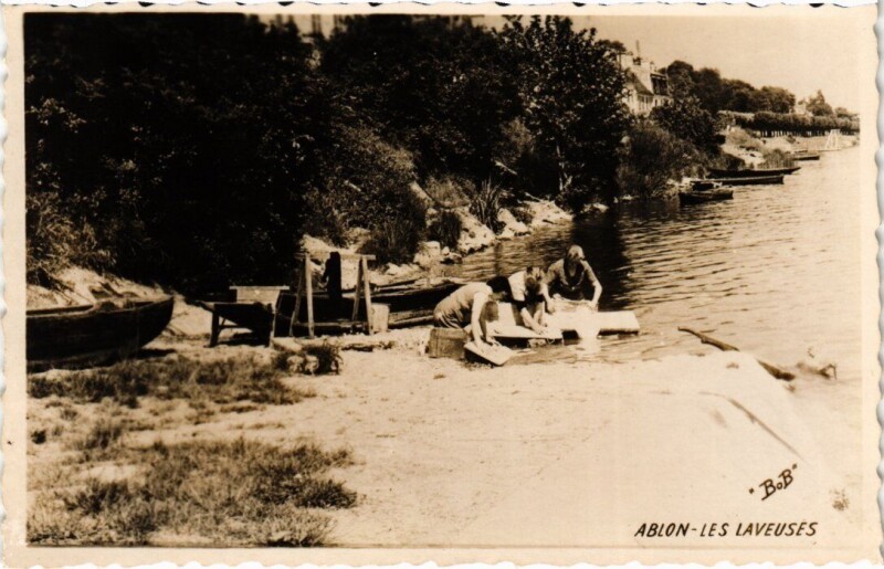 Carte postale ancienne Ablon Les Laveuses France