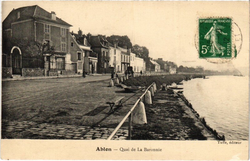 Carte postale ancienne Ablon Quai de La Baronnie France
