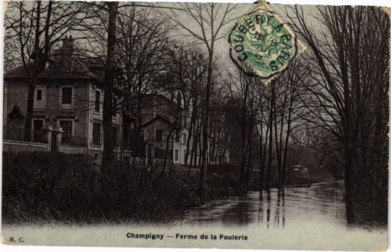 Carte postale ancienne Champigny Ferme de la Poulerie France