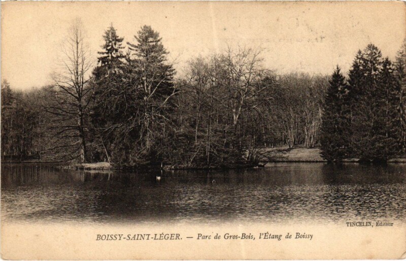 Carte postale ancienne Boissy Parc du Gros-Bois,l'Etang de Boissy France