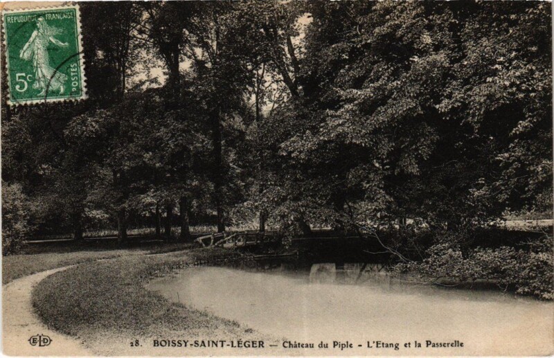 Carte postale ancienne Boissy Chateau du Piple-L'Etang et la Passerelle France