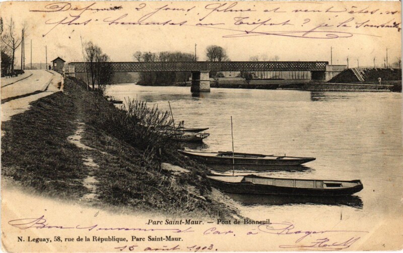 Carte postale ancienne Saint-Maur Pont de Bonneuil France