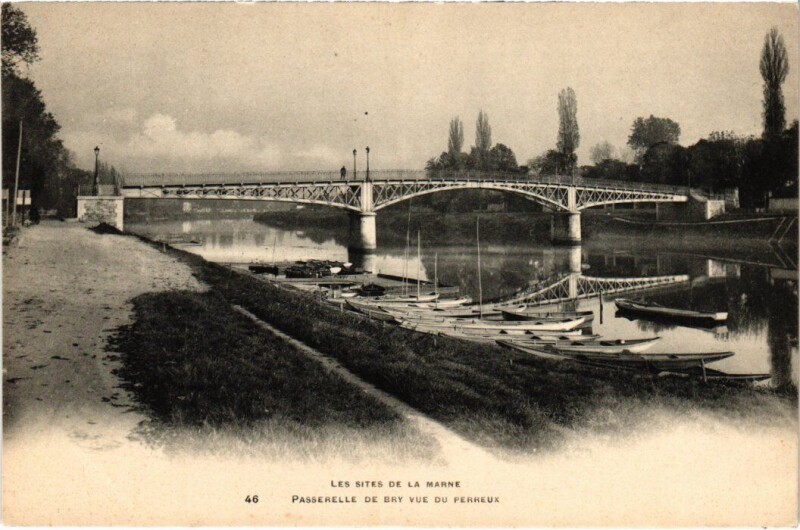 Carte postale ancienne Bry Passerelle France