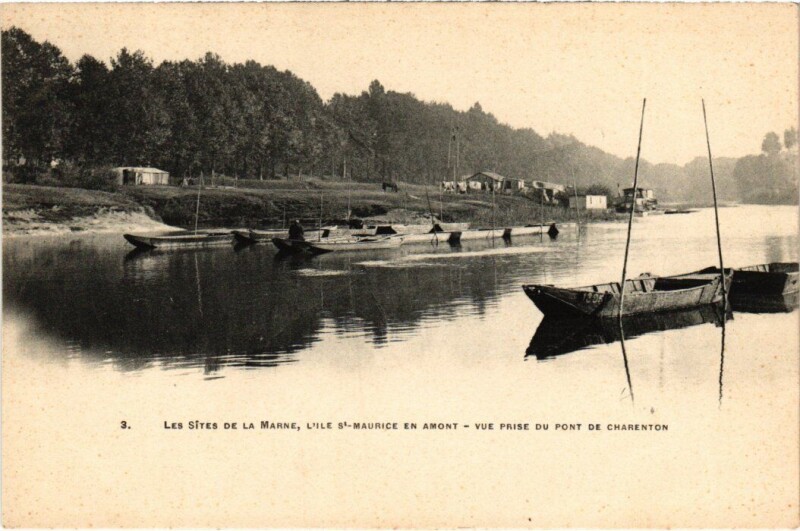 Carte postale ancienne Saint-Maurice Vue prise du Pont France à Saint-Maurice