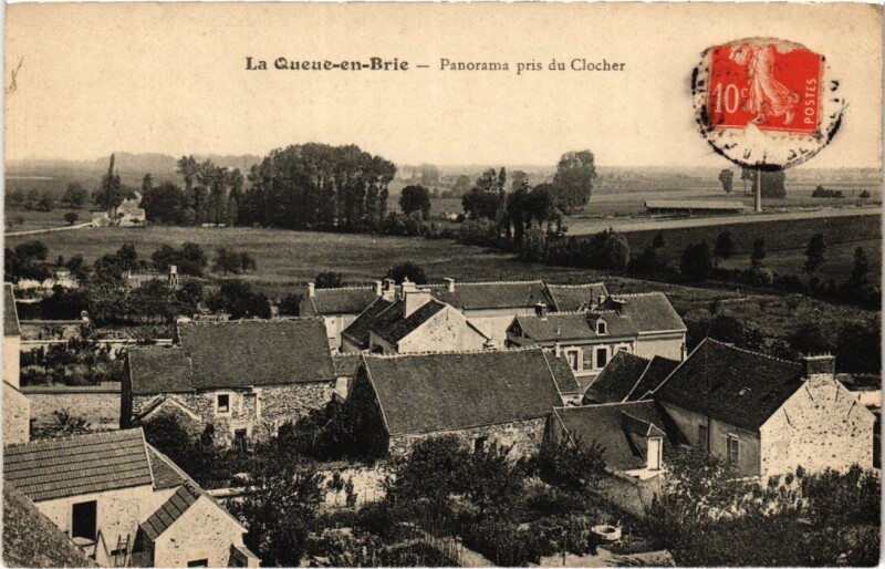 Carte postale ancienne La Queue en Brie Panorama pris du Clocher France à La Queue-en-Brie