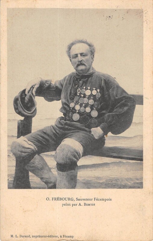 Carte postale ancienne O.frebourg - Sauveteur Fecampois