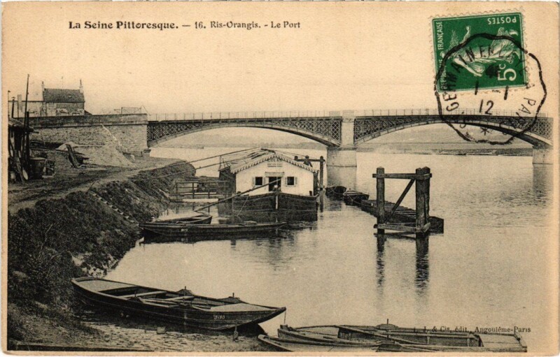 Carte postale ancienne Ris-Orangis Le Port France à Ris-Orangis