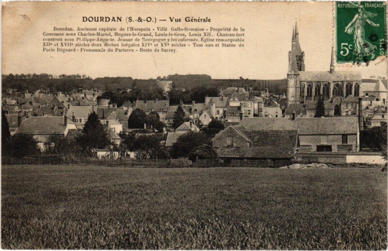 Carte postale ancienne Dourdan Vue Generale France à Dourdan