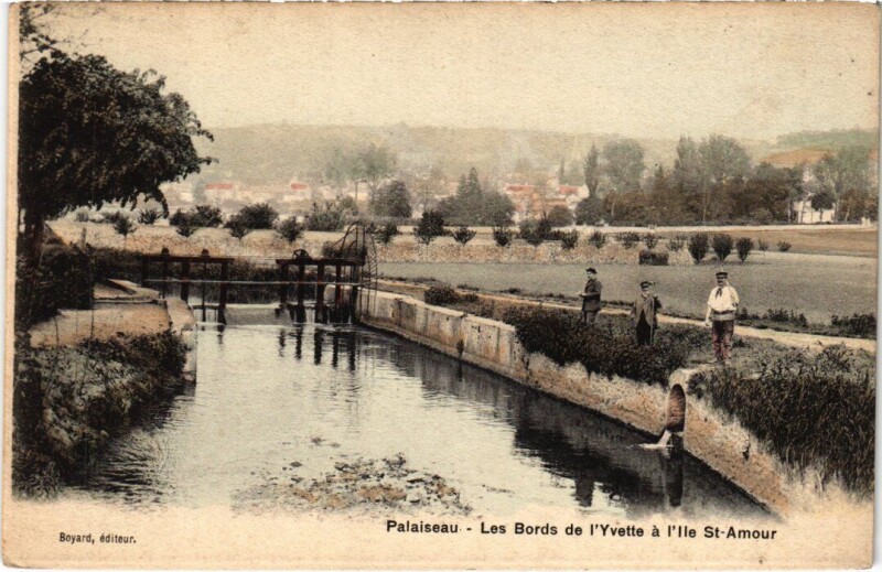 Carte postale ancienne Palaiseau Les Bords de l'Yvette a l'Ile Saint-Amour France à Palaiseau