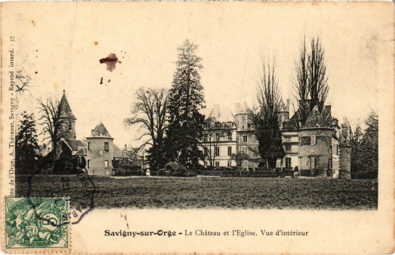 Carte postale ancienne Savigny sur Orge Le Chateau et l'Eglise, vue d'interieur France à Savigny-sur-Orge