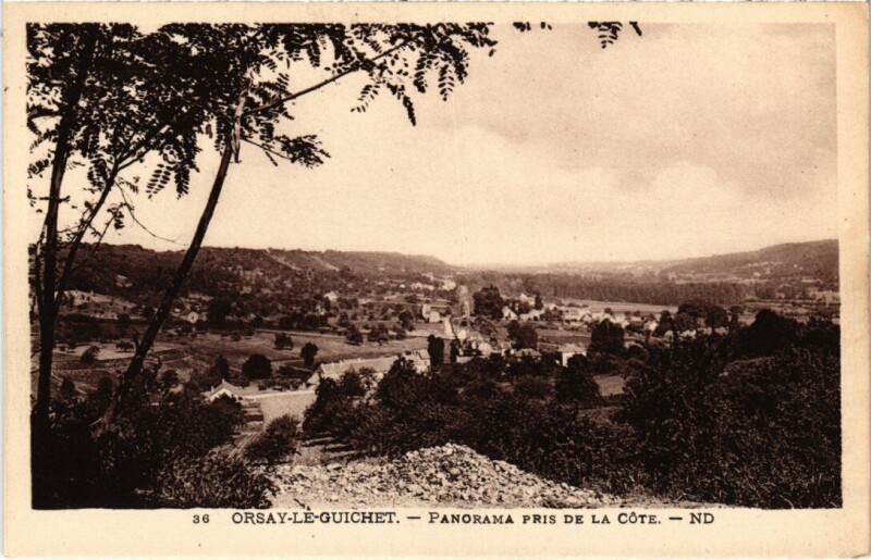 Carte postale ancienne Orsay Panorama pris de la Cote France à Orsay