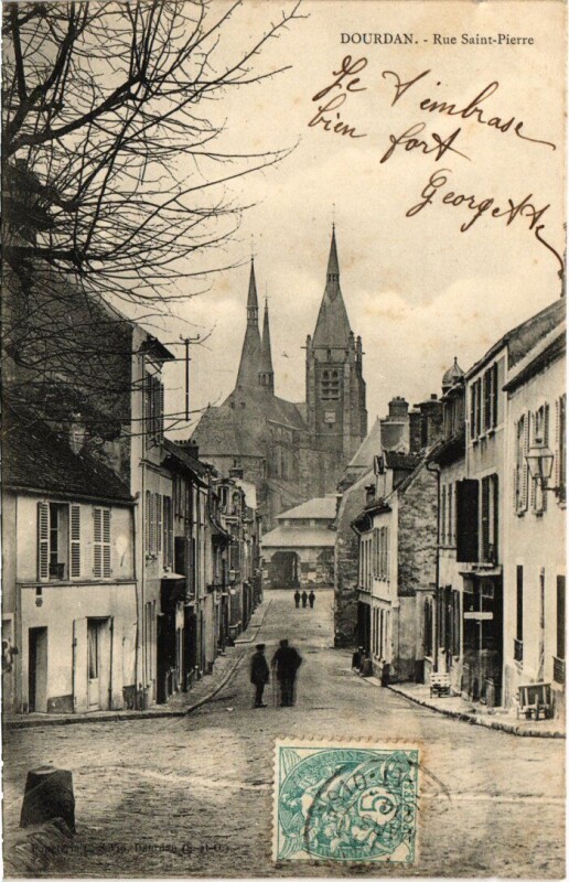 Carte postale ancienne Dourdan Rue Saint-Pierre France à Dourdan