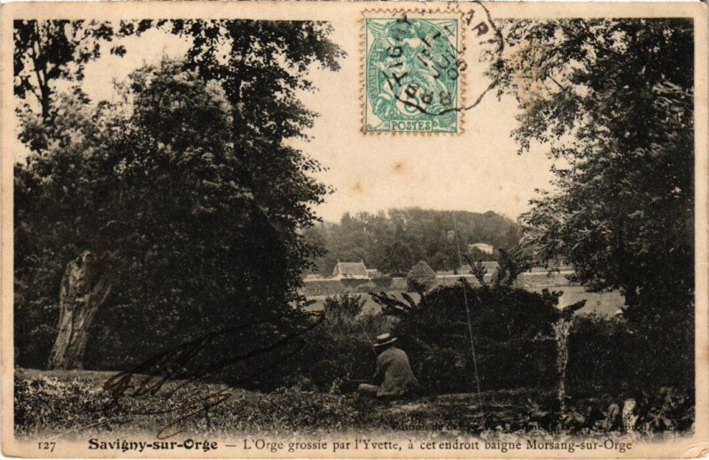 Carte postale ancienne Savigny sur Orge L'Orge grossie par l'Yvette France à Savigny-sur-Orge
