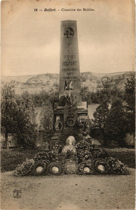 Carte postale ancienne Belfort Cimetiere des Mobiles à Belfort