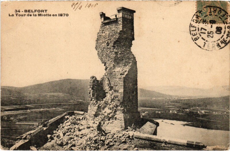 Carte postale ancienne Belfort Tour de la Miotte à Belfort