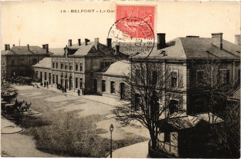 Carte postale ancienne Belfort La Gare à Belfort