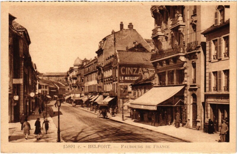 Carte postale ancienne Belfort Faubourg de France à Belfort