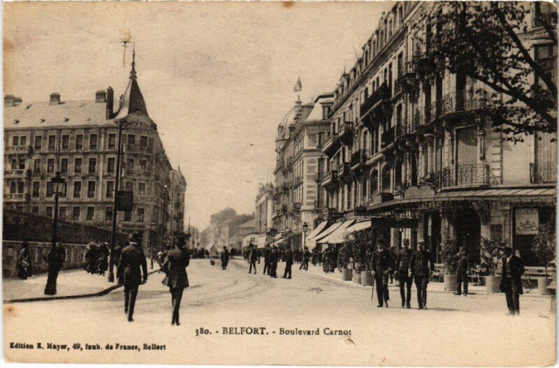 Carte postale ancienne Belfort Boulevard Carnot à Belfort