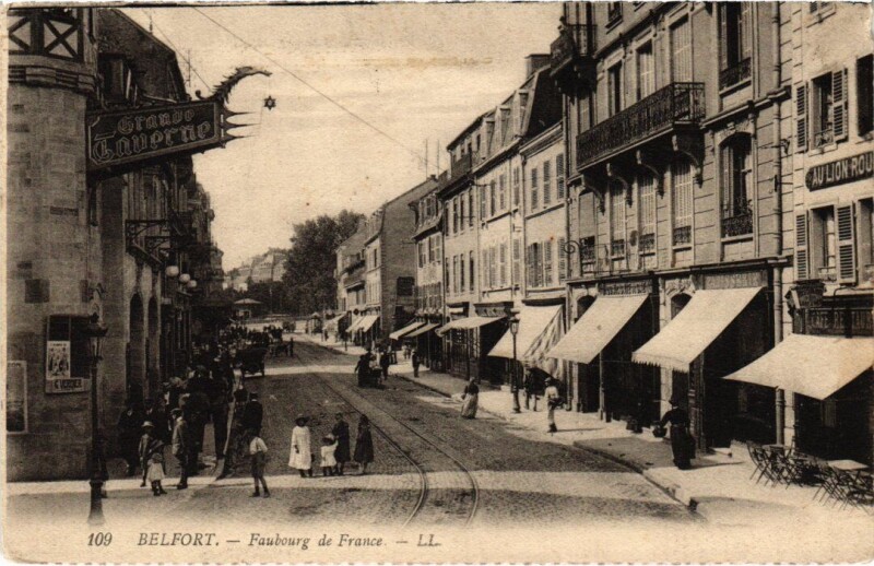 Carte postale ancienne Belfort Faubourg de France à Belfort