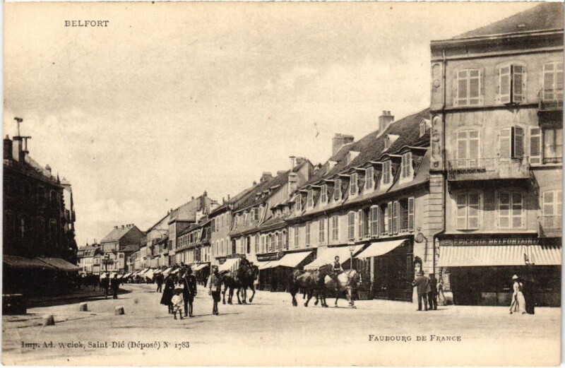 Carte postale ancienne Belfort Faubourg de France à Belfort