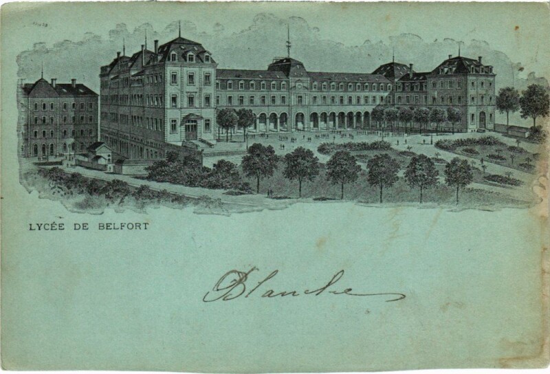 Carte postale ancienne Belfort Le Lycee à Belfort